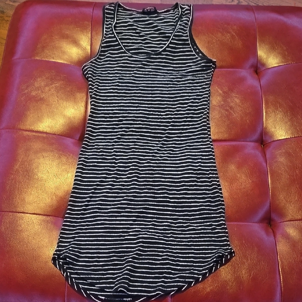 Striped Black and White Tank Dress